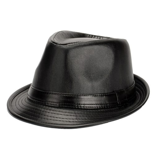 Unisex Leather Fedora Hat 4